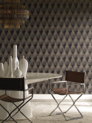 Flapper Wallpaper In Blacks And Off-white From The Deco Collection By Antonina Vella For York Wallcoverings