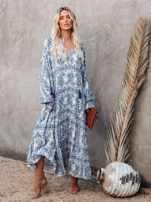 Santorini Printed Boho Maxi Dress