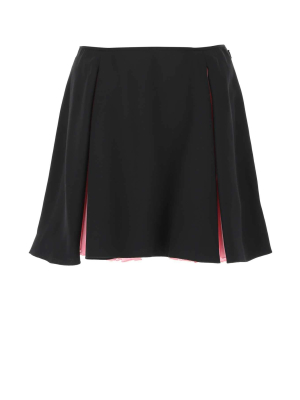 Versace Contrast Lining Pleated Mini Skirt