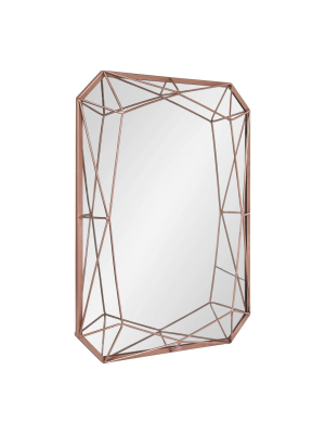 22" X 28" Keyleigh Rectangle Metal Accent Wall Mirror Rose Gold - Kate And Laurel