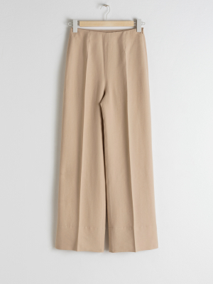 Wide Lyocell Blend Trousers