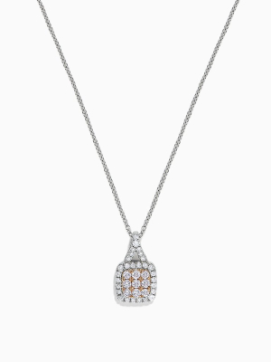 Effy 14k White Gold Pink And White Diamond Pendant, 0.48 Tcw