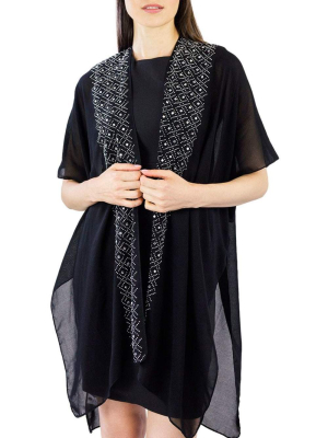 Rhinestone Border Kimono