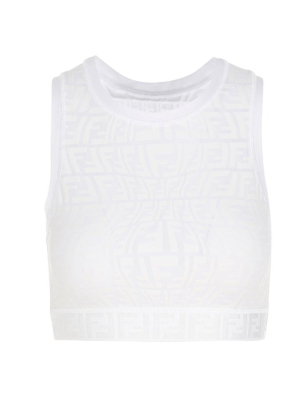 Fendi Ff Fish Eye Cropped Tank Top