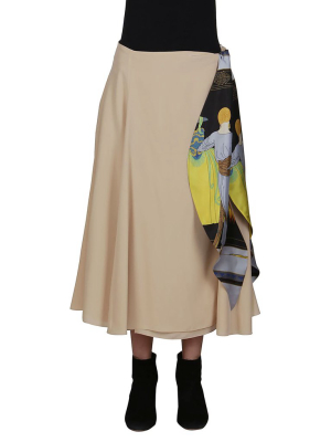 Lanvin Contrasting Side-tie Midi Skirt