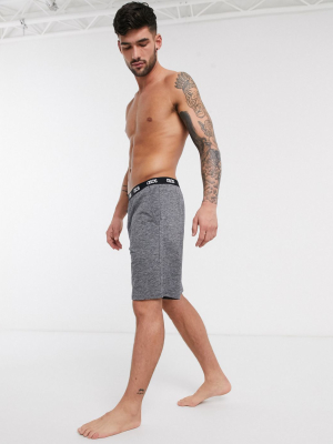 Asos Design Lounge Pyjama Shorts In Black Space Dye With Branded Waistband
