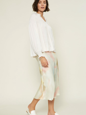 Pastel Tie Dye Silk-blend Skirt