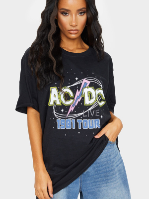 Black Acdc Printed T Shirt