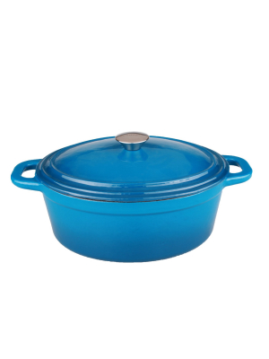 Berghoff Neo 8 Qt Cast Iron Oval Covered Casserole, Blue