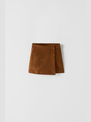 Faux Leather Skort