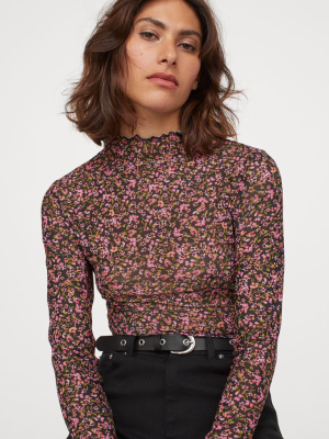 Mock-turtleneck Top