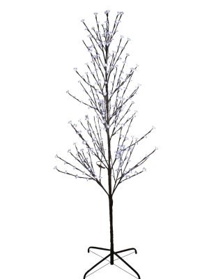 Allstate Floral 6' Prelit Led Cherry Blossom Flower Tree - Pure White Lights