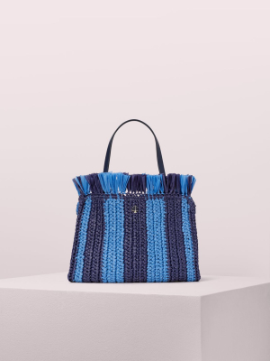 Sam Stripe Straw Medium Satchel