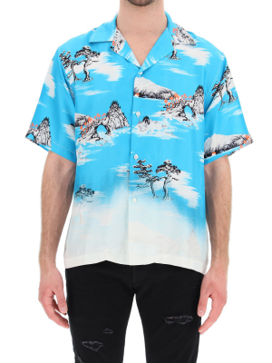 Amiri Faded Aloha Print Hawaiian Shirt