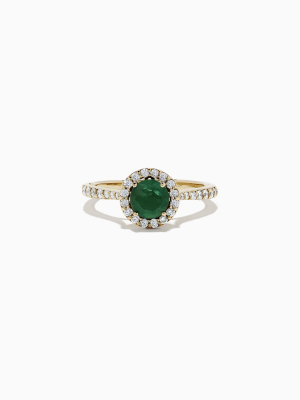 Effy Brasilica 14k Yellow Gold Emerald And Diamond Ring, 1.17 Tcw