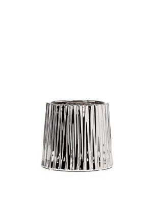 Thena Ceramic Tapered 5.5" Diameter Drop Pot In Silver Design By Torre & Tagus