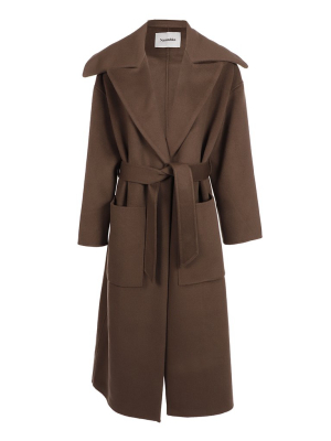 Nanushka Soa Belted Pilgrim Collar Coat