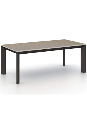 Kelson Outdoor Dining Table, Weathered Grey