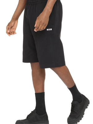 Msgm Logo Printed Track Shorts