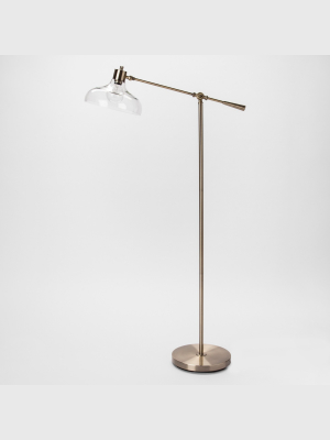 Crosby Glass Shade Floor Lamp Brass - Threshold™