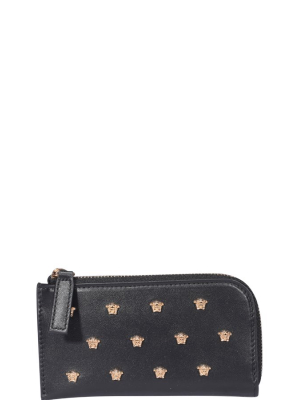 Versace Medusa Stud Zipped Wallet