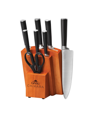 Ginsu Chikara 8pc Knife Block Set Toffee