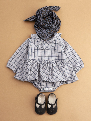 Tocoto Vintage Checkered Dress - Gray