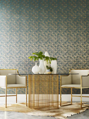 Mermaid Scales Wallpaper In Teal And Gold From The Natural Opalescence Collection By Antonina Vella For York Wallcoverings