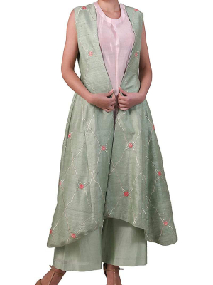 Asymmetric Jacket Kurta & Palazzo