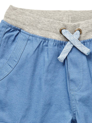 Boys' Blue Drawcord Cotton Short (sizes 4-7)