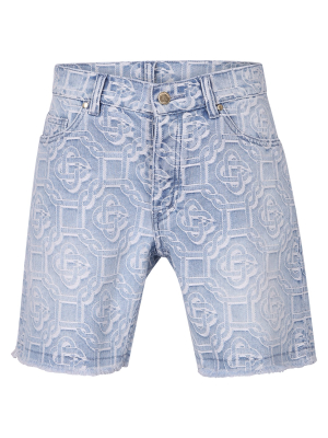 Casablanca Embossed Denim Shorts