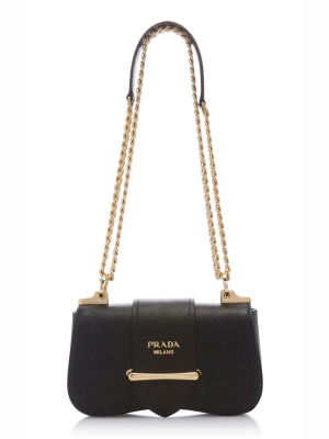 Saffiano Lux Textured-leather Shoulder Bag