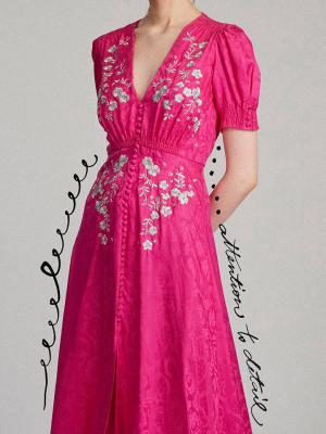 Lea Long Dress In Hot Pink