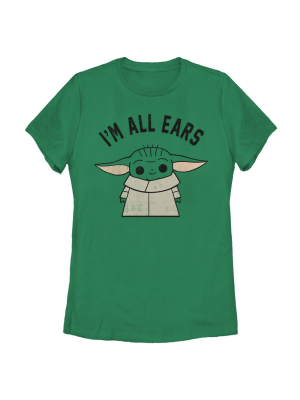 Women's Star Wars The Mandalorian The Child I'm All Ears T-shirt