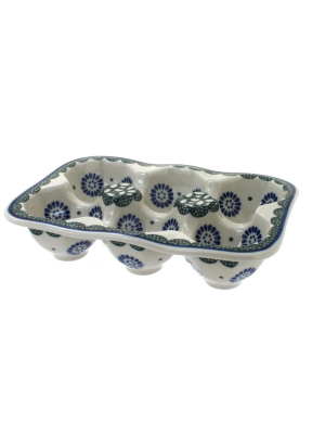 Blue Rose Polish Pottery Maia Egg Tray - 6 Count