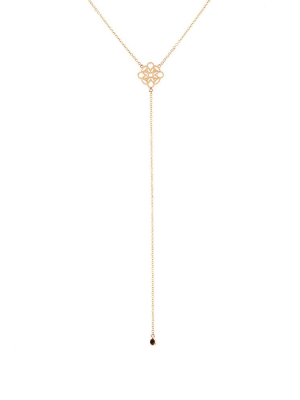 Petite Lace Deco Lariat Necklace - Iv