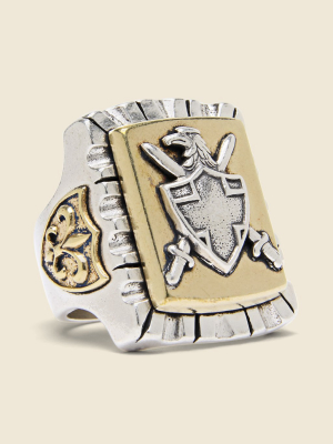 Coat Of Arms Souvenir Ring - Silver/brass