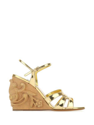 Miu Miu Carved Wedge Sandals