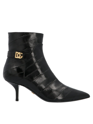 Dolce & Gabbana Logo Plaque Pointed-toe Boots