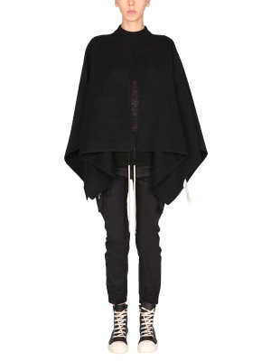 Rick Owens Knitted Drawstring Poncho