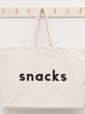 Canvas Tote . Really Big Bag - Snacks