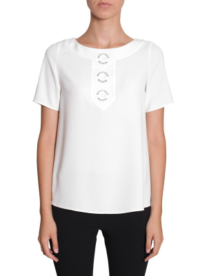 Boutique Moschino Logo Button Detail T-shirt