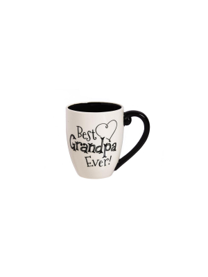 Cypress Home Beautiful Grandpa Black Ink Ceramic Cup O' Joe With Matching Box - 6 X 5 X 4 Inches Indoor/outdoor Home Goo