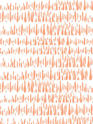 Brush Marks Wallpaper In Orangesicle From The Living With Art Collection By Seabrook Wallcoverings