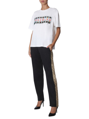 Moschino Contrast Jacquard Side Band Joggers