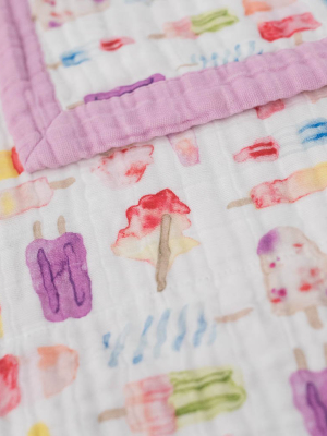 Cotton Muslin Quilted Throw - Brain Freeze