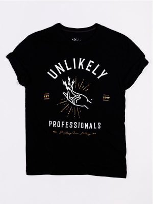 Unlikely Professionals Logo Tee: Black