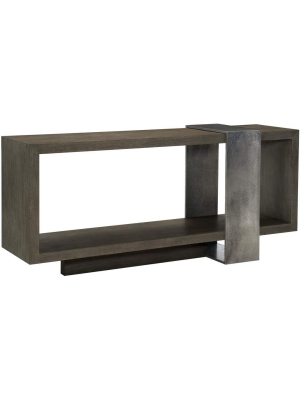 Linea Console Table, Cerused Charcoal