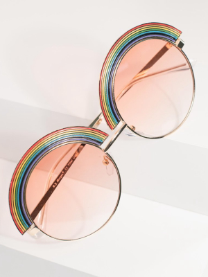 Golden Rainbow Rounded Sunglasses