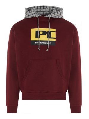 Paccbet Checked Drawstring Hoodie